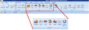 screenshot insert ribbon charts